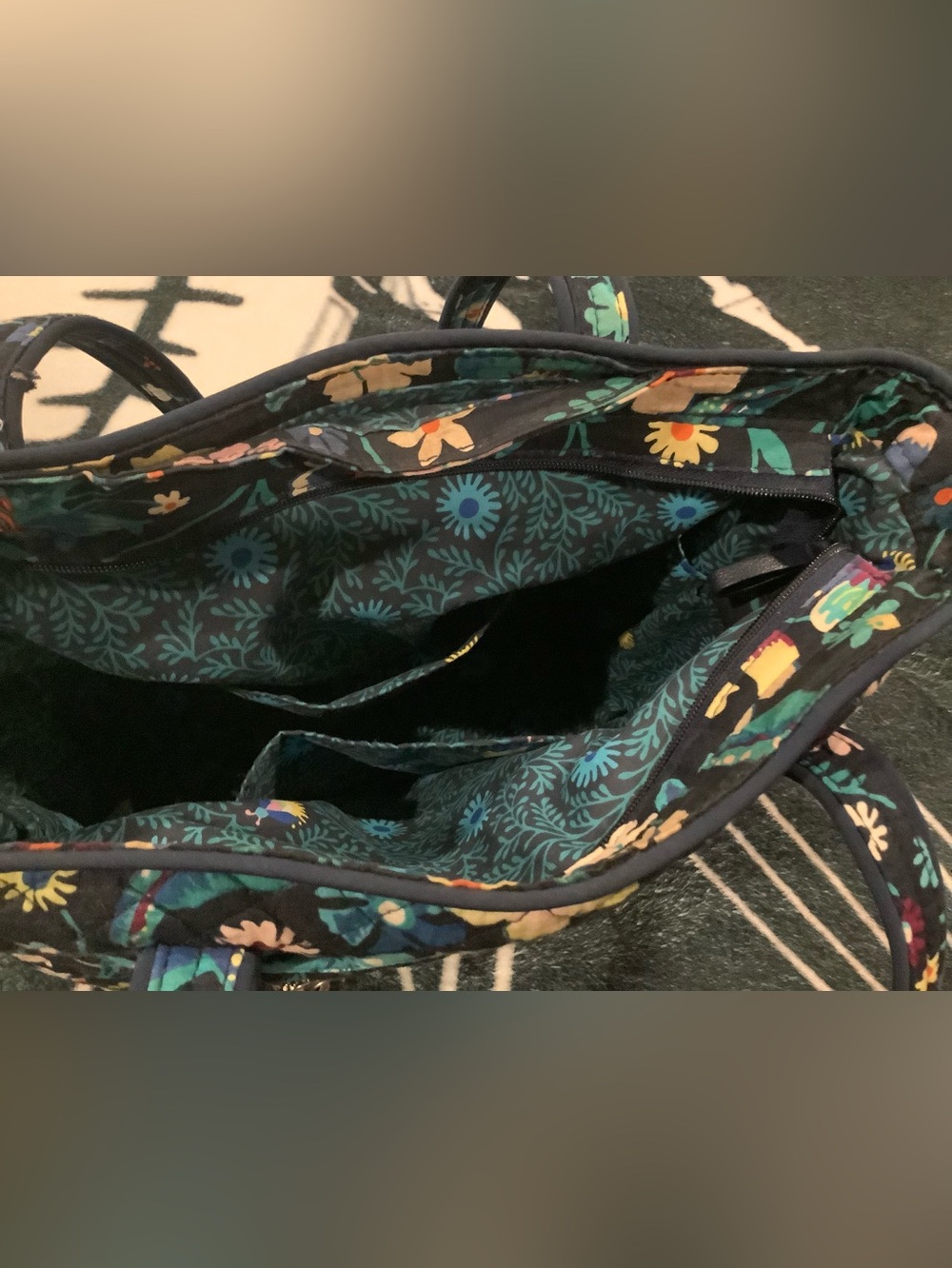 Vera Bradley Navy Floral Tote - Picture 3 of 5